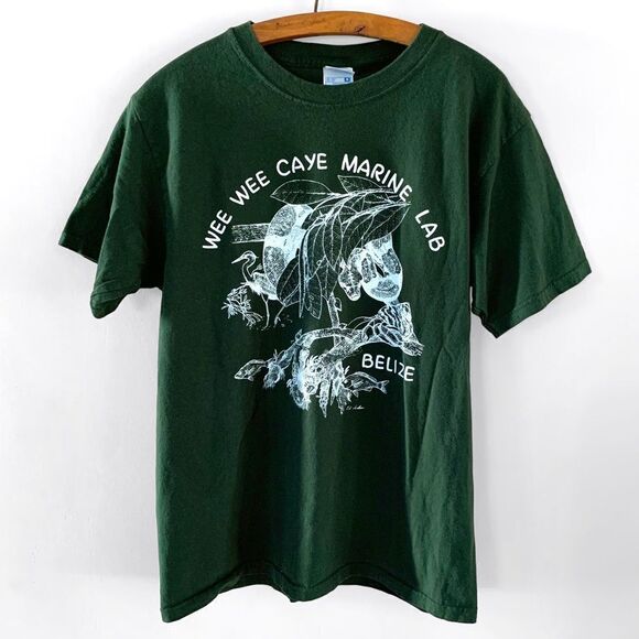 Vintage Wee Wee Caye Marine Lab Belize T-shirt - Picture 1 of 5